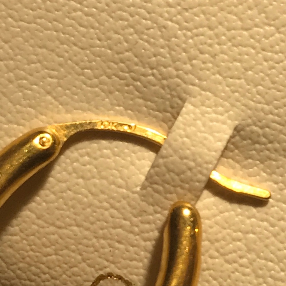 10K Resin thick oval hoop earrings - Picture 4 of 8